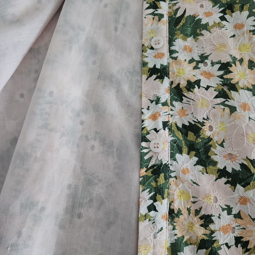 AUREUM Green and Cream Floral Mini Dress - Picture 6 of 9